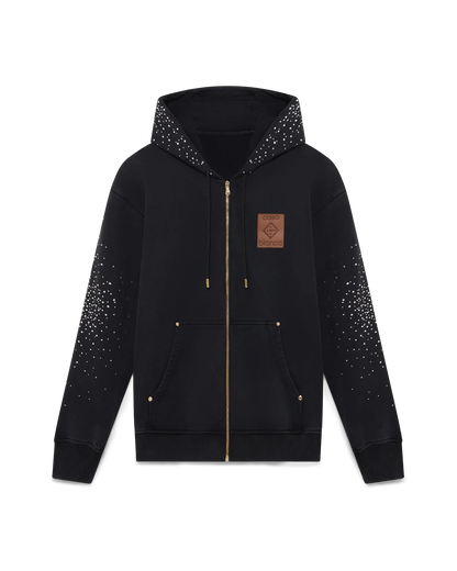 La Pr¨¦monition Crystal Embellished Zip Hooded Sweatshirt