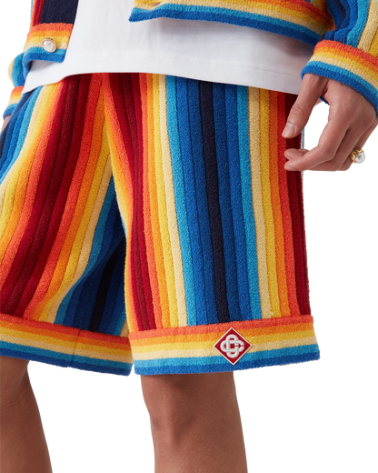 Gradient Stripe Towelling Shorts