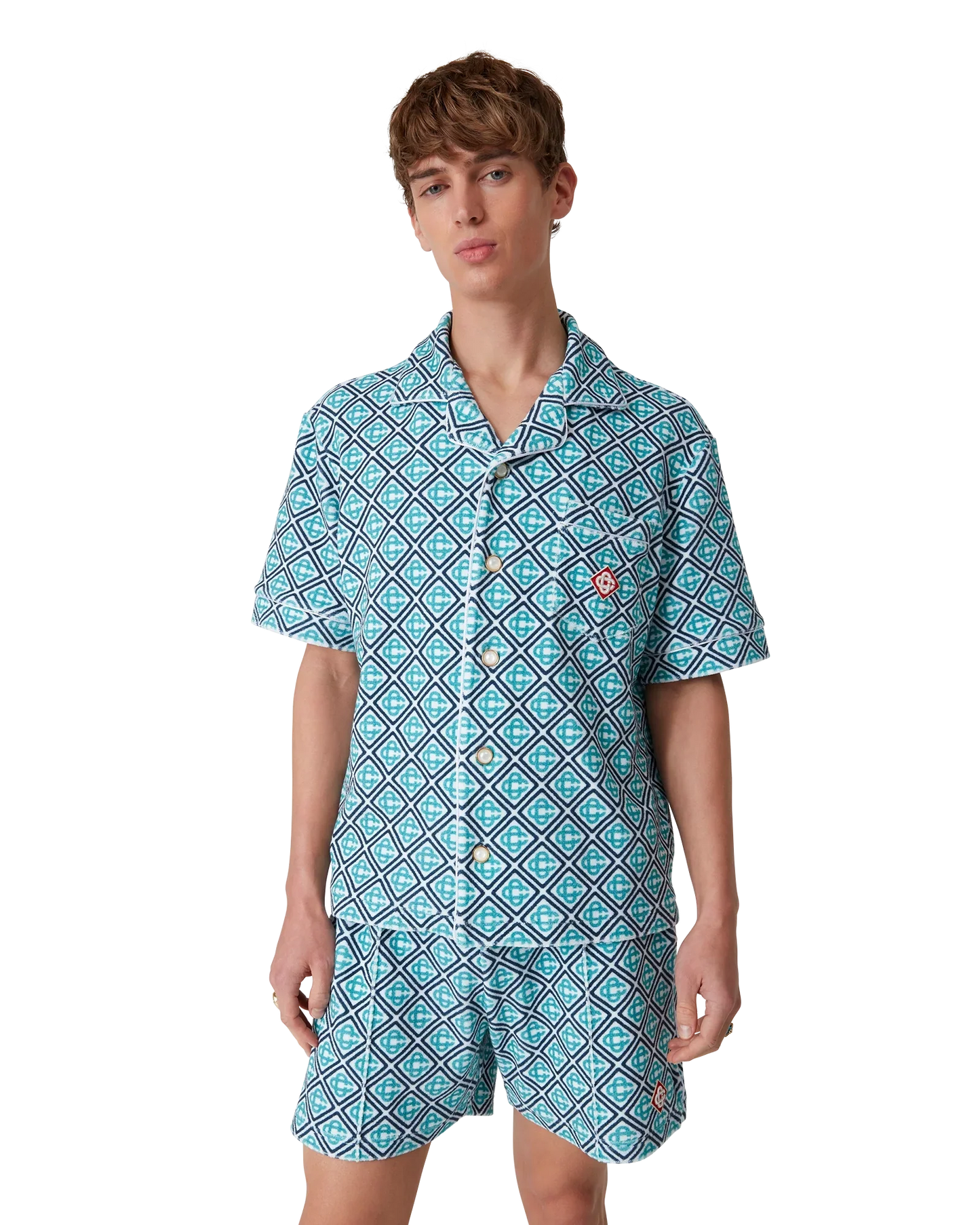 Monogram Short Sleeve Towelling Shirt