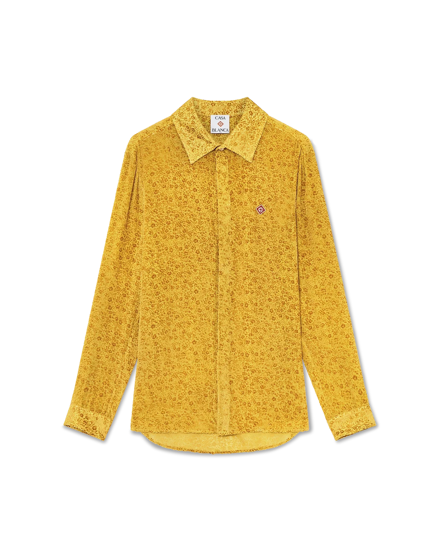 Floral Devoré Long Sleeve Silk Shirt