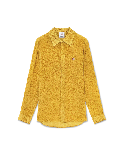 Floral Devoré Long Sleeve Silk Shirt
