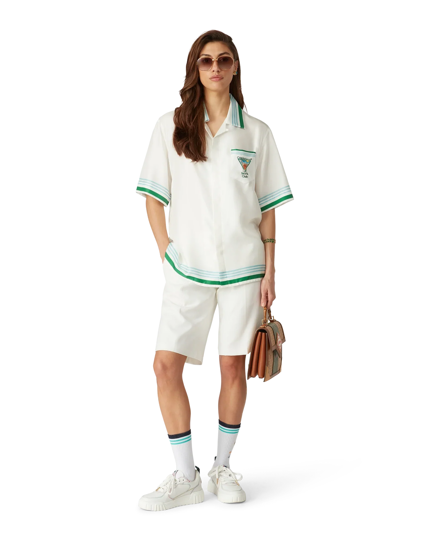 Metaphysical Tennis Icon Short-Sleeve Silk Shirt