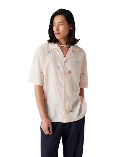Embroidered Short Sleeve Motif Shirt