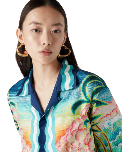 Danse De La Mer Long Sleeve Silk Shirt