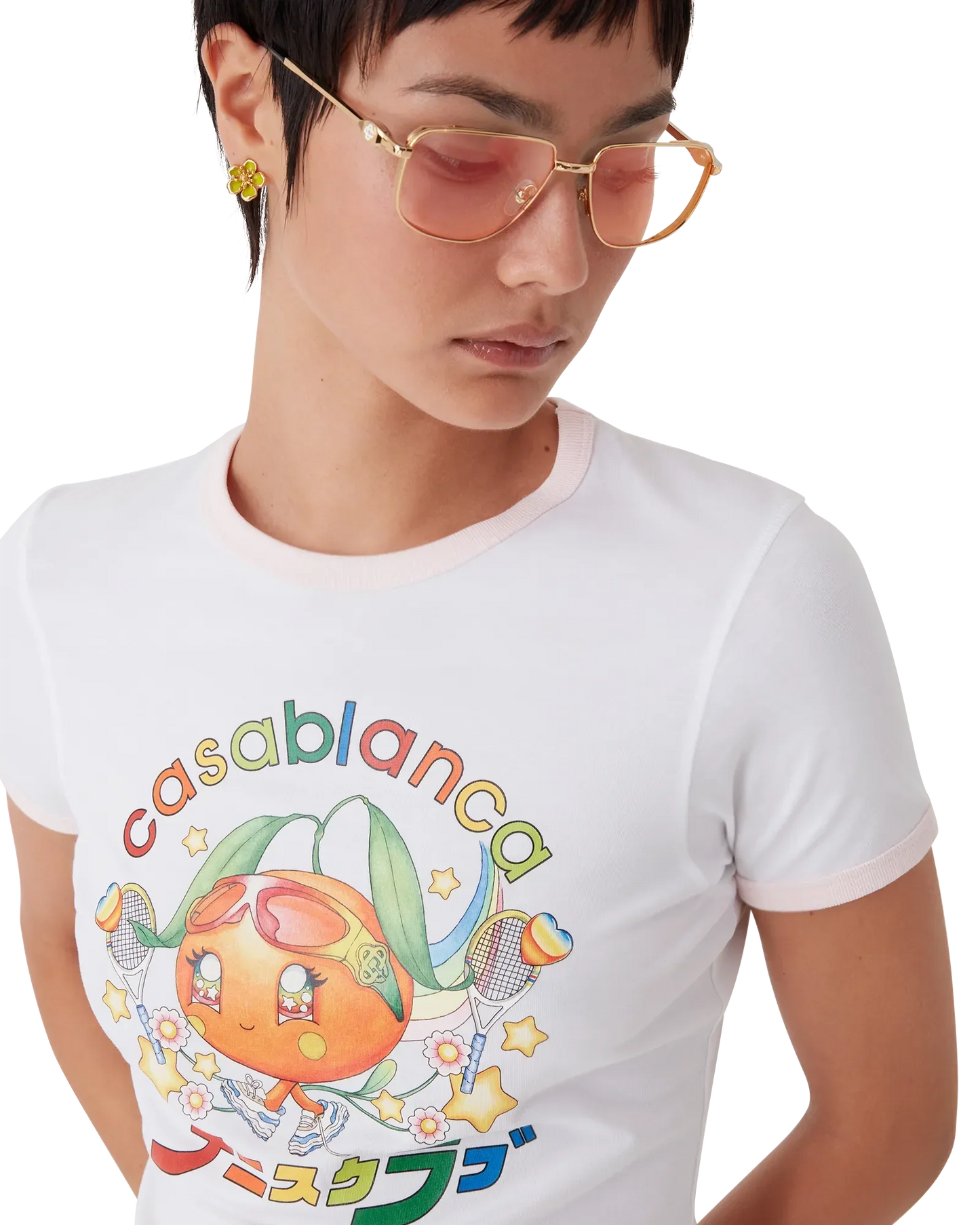 Orange Mascot Ringer Short Sleeve T-Shirt