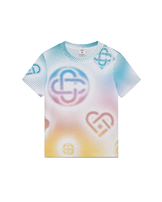 Halftone Logo Fitted Short Sleeve T-Shirt