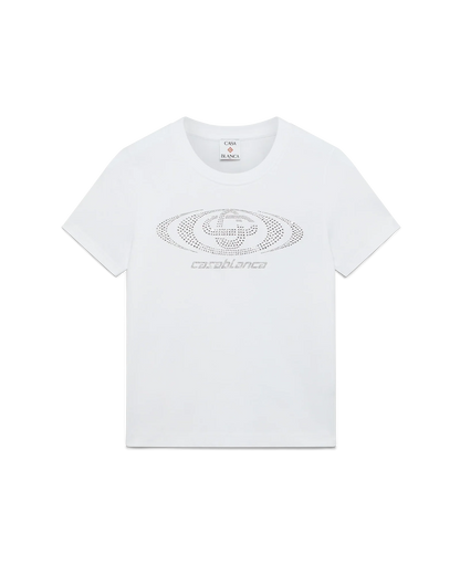 Crystal Warped Logo Fitted Short Sleeve T-Shirt