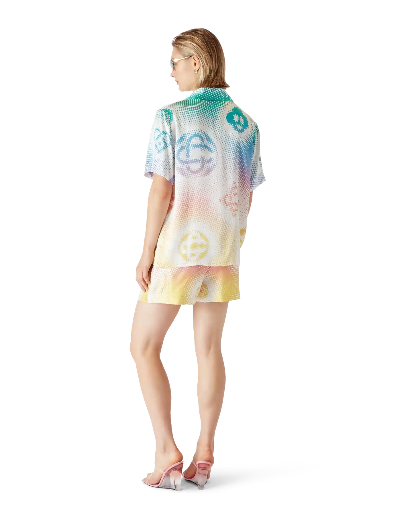 Halftone Logo Silk Shorts