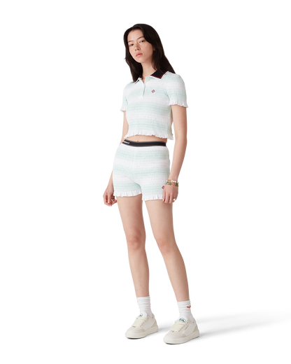 Stripe Shirred Shorts
