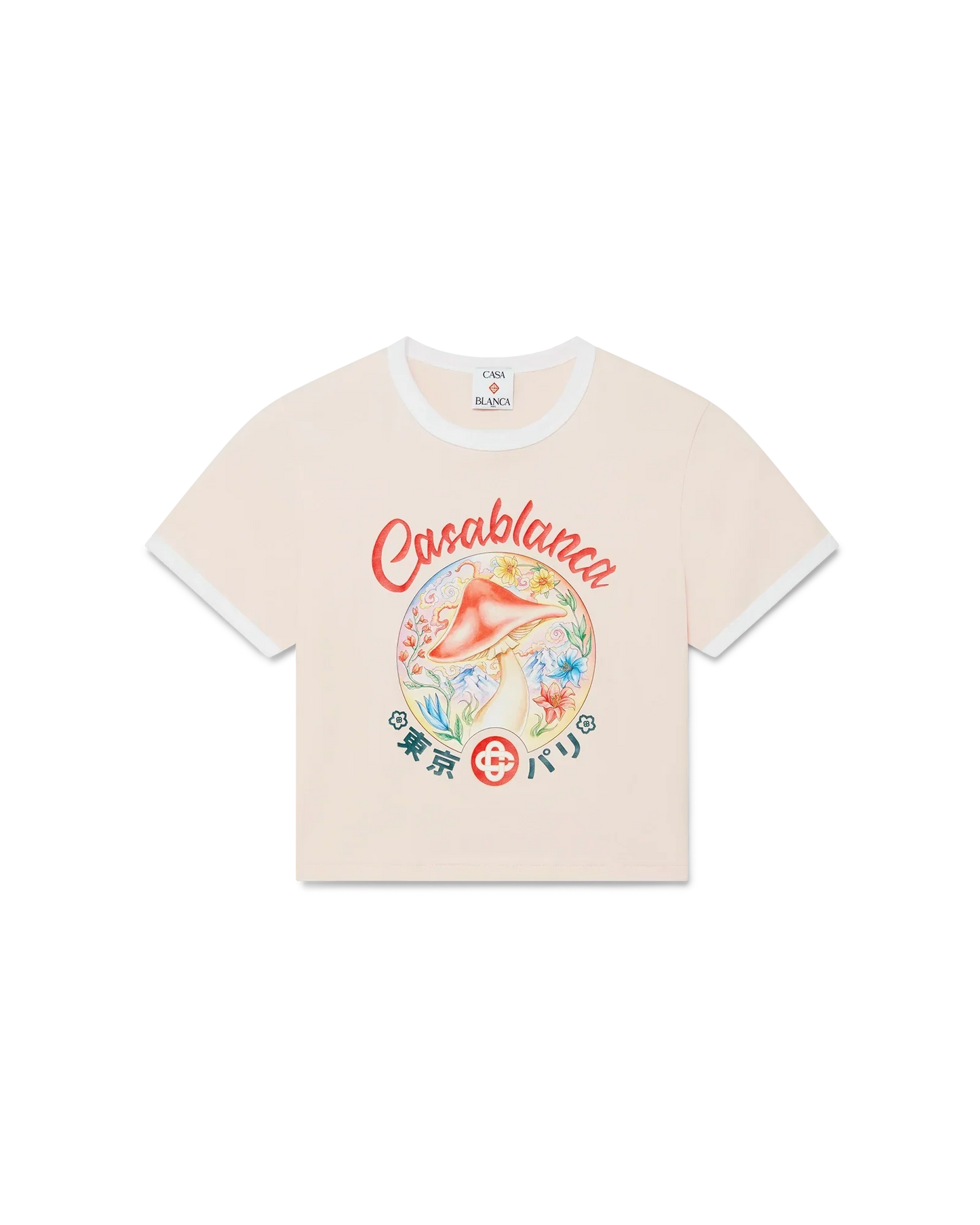 Mushroom Emblem Cropped Short Sleeve T-Shirt