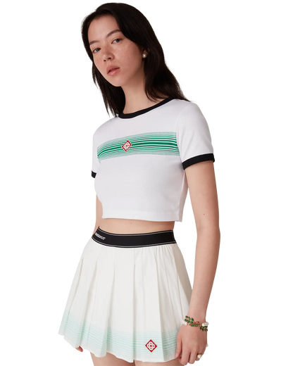 Gradient Stripe Ringer Short Sleeve T-Shirt