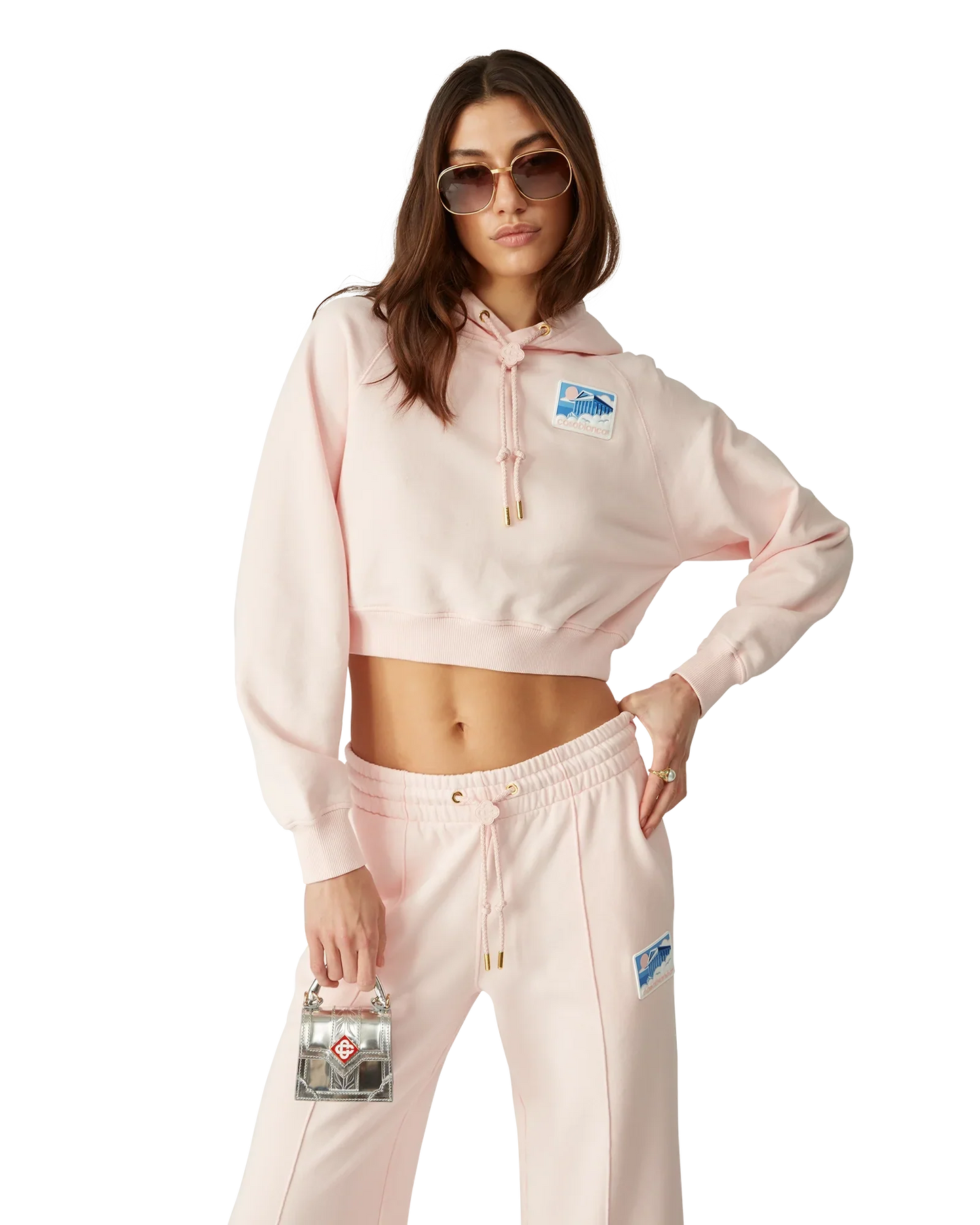 Greek Temple Cropped Hooded Sweatshirt