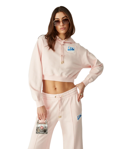 Greek Temple Cropped Hooded Sweatshirt