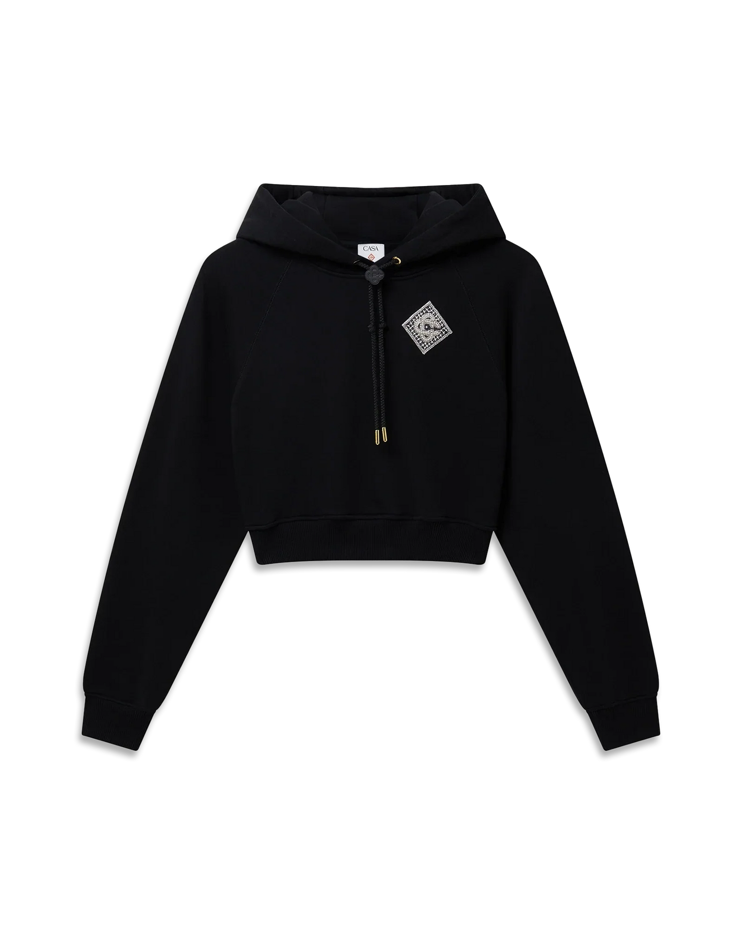 Pearl Diamond Cropped Hooded Sweatshirt