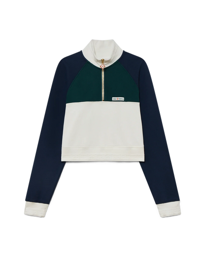 Colourblock Quarter Zip Cropped Sweatshirt