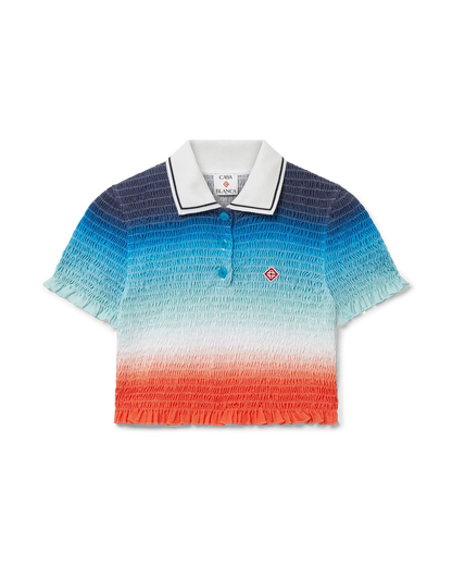 Gradient Cropped Polo Shirt
