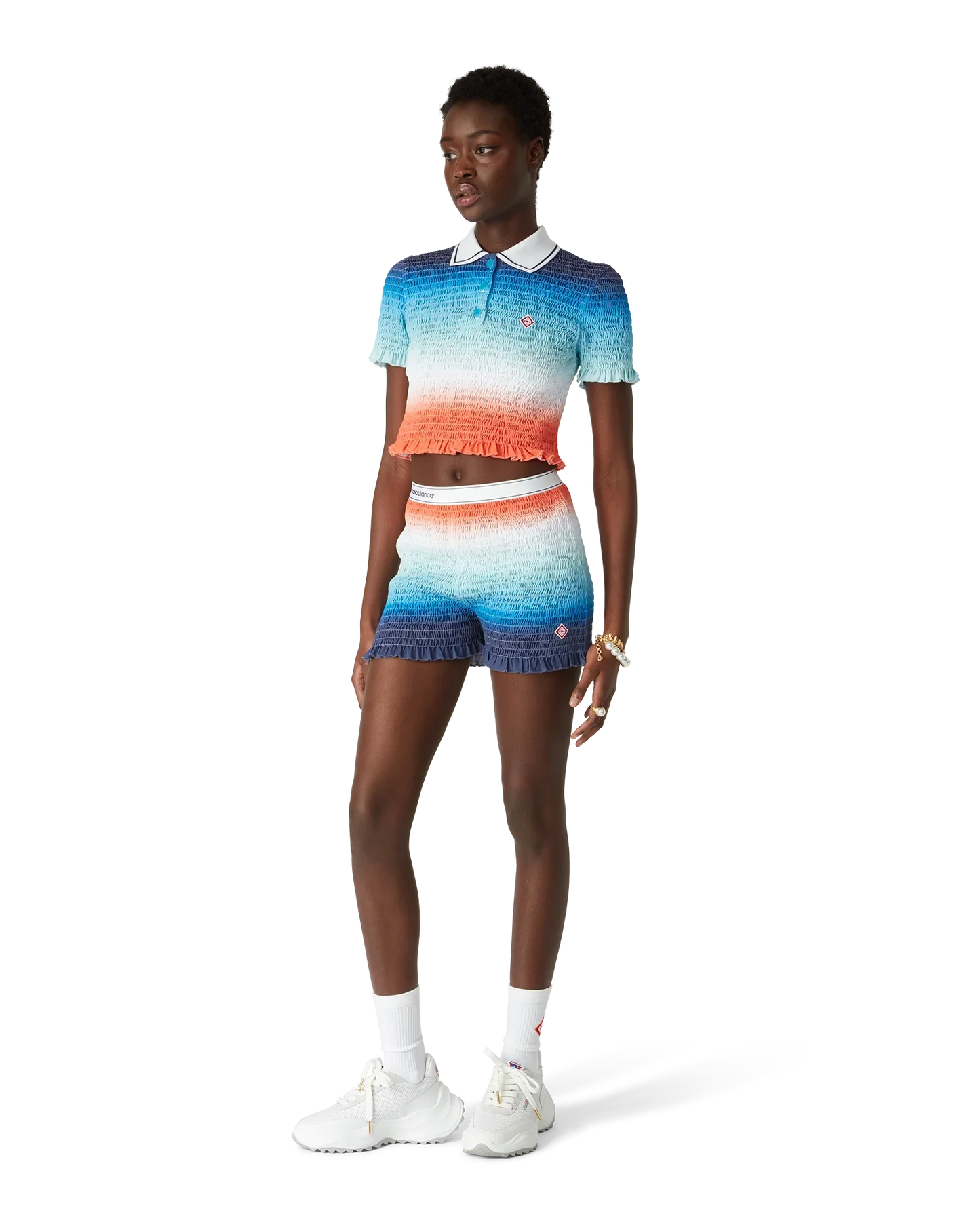 Gradient Cropped Polo Shirt