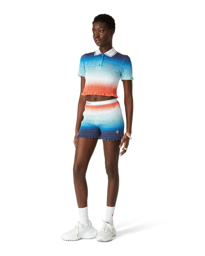Gradient Shirred Shorts