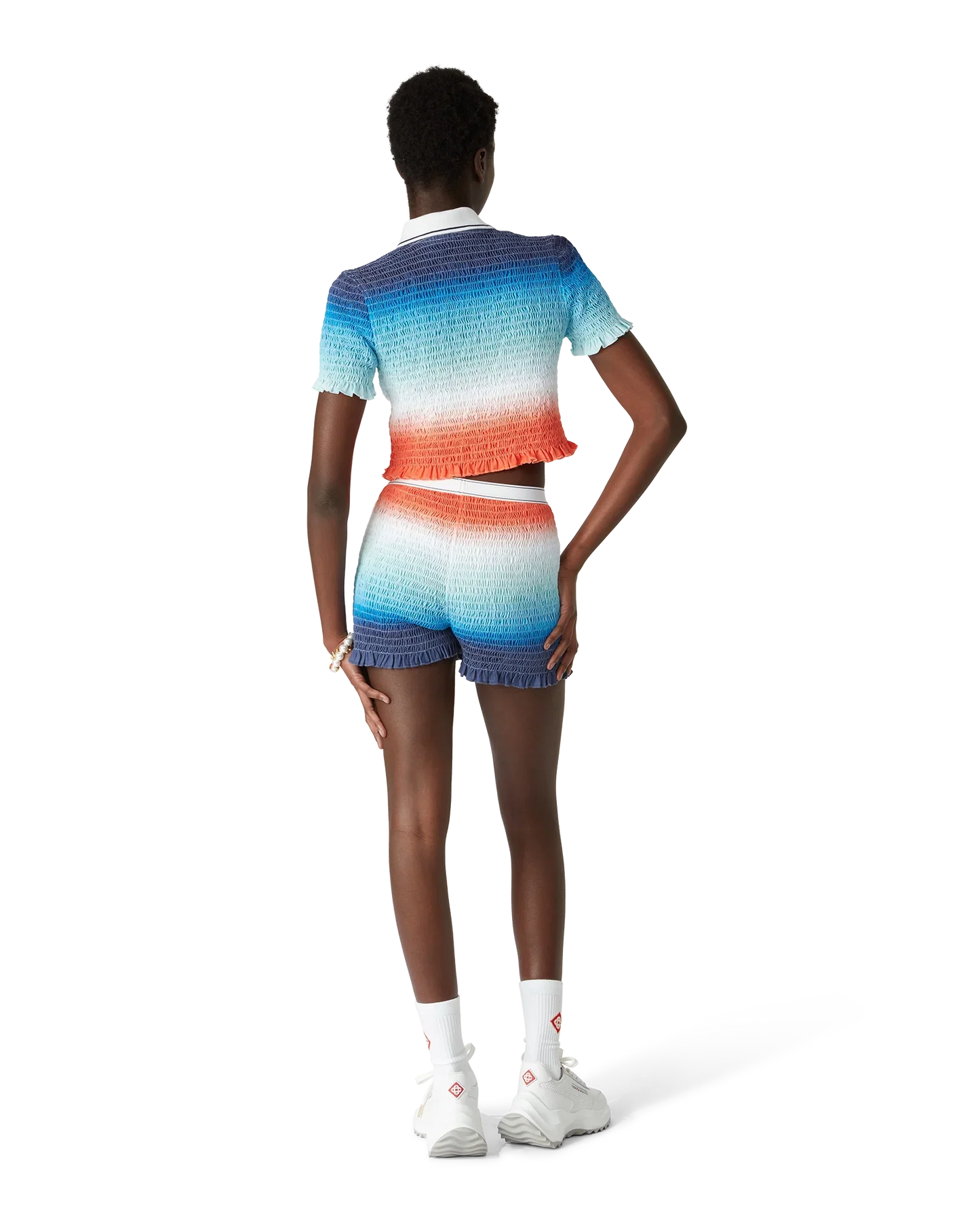 Gradient Shirred Shorts