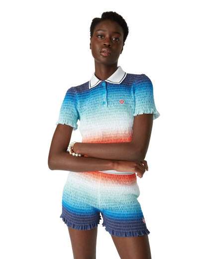 Gradient Cropped Polo Shirt