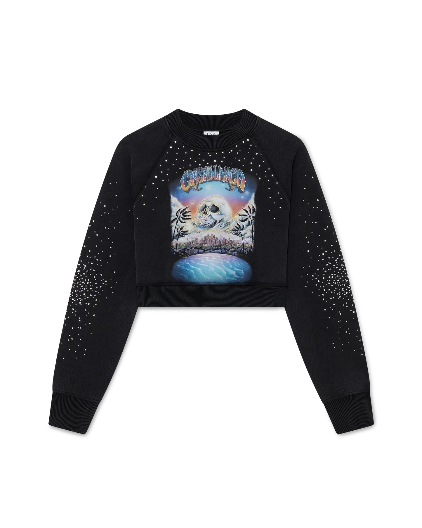 La Pr¨¦monition Crystal Embellished Cropped Sweatshirt