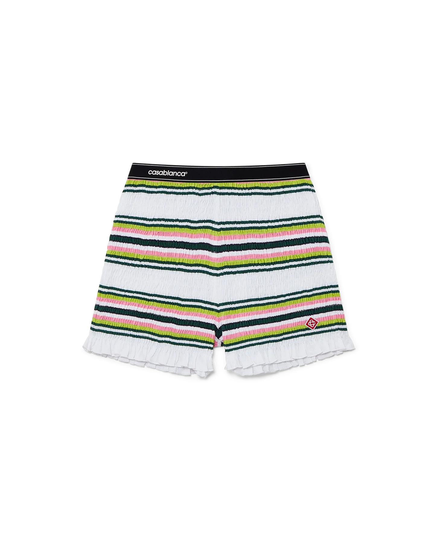 Stripe Shirred Shorts