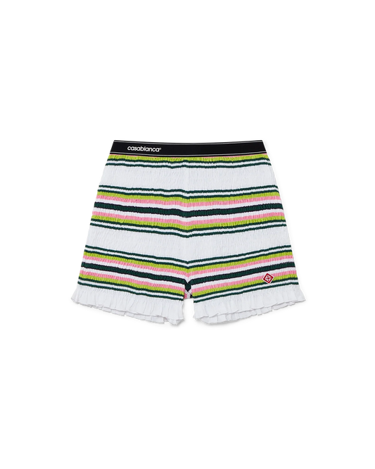 Stripe Shirred Shorts