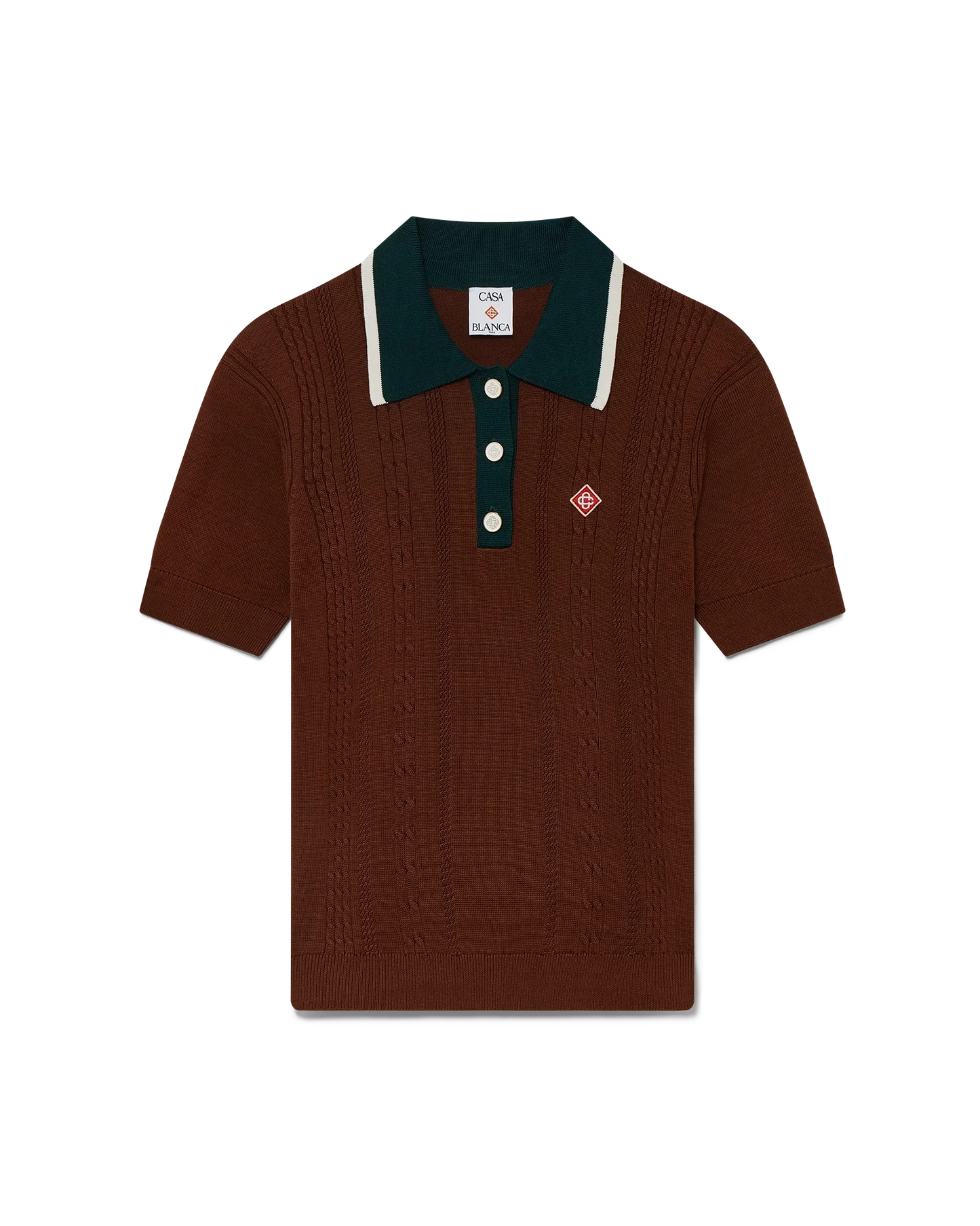 Cable Knit Polo Shirt