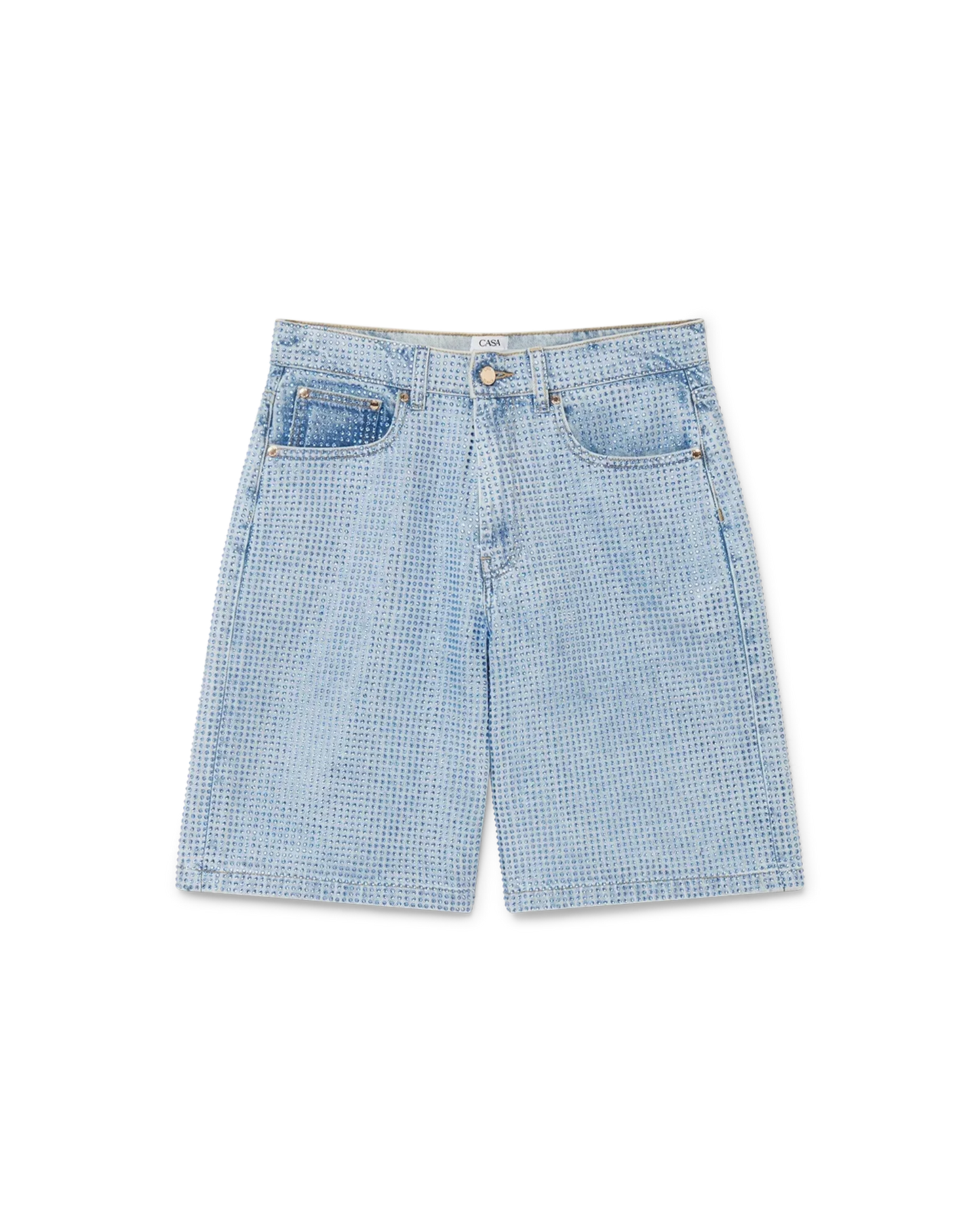 Crystal Embellished Denim Shorts