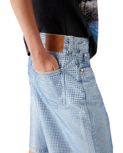 Crystal Embellished Denim Shorts