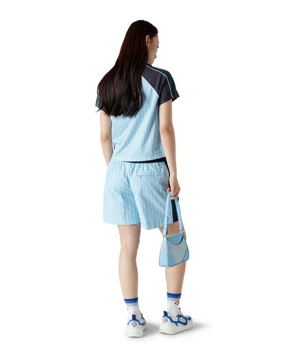 Pinstripe Laurel Track Shorts